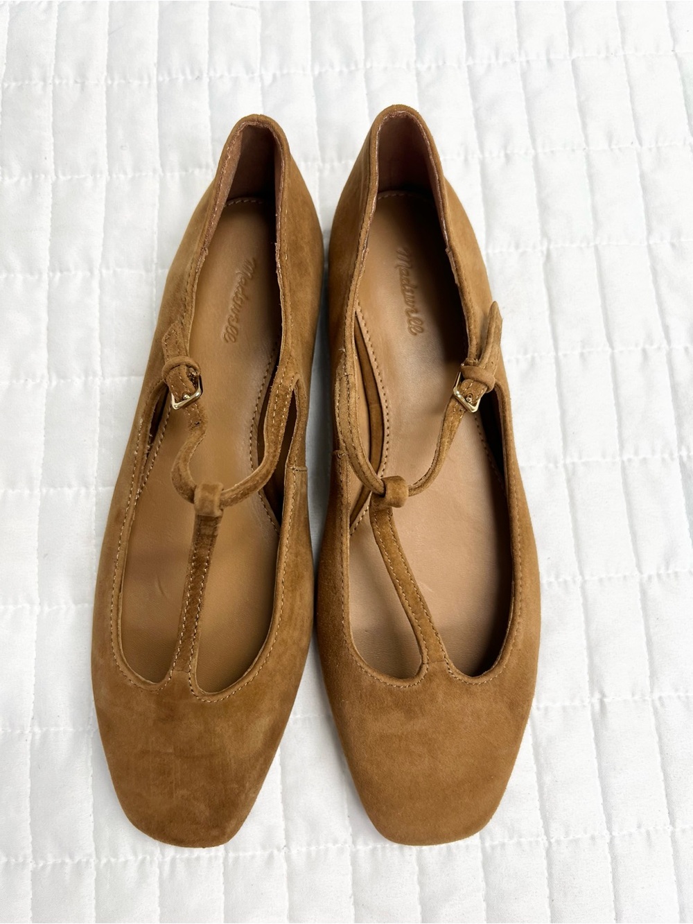 Madewell The Mylie T-Strap Flat in Russet Brown Suede Size 7.5 - Picture 9 of 11
